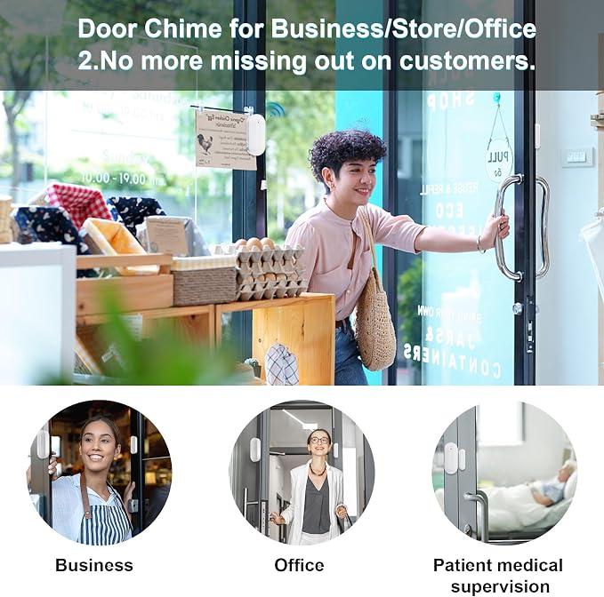 Sanjie Door Chime, Wireless Door Chimes When Door Opens Entry Alarm - Image 4