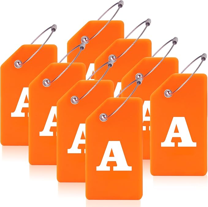 8 Pcs Luggage Tags for Suitcases, 26 Initial Letter Travel Luggage Baggage by Gostwo