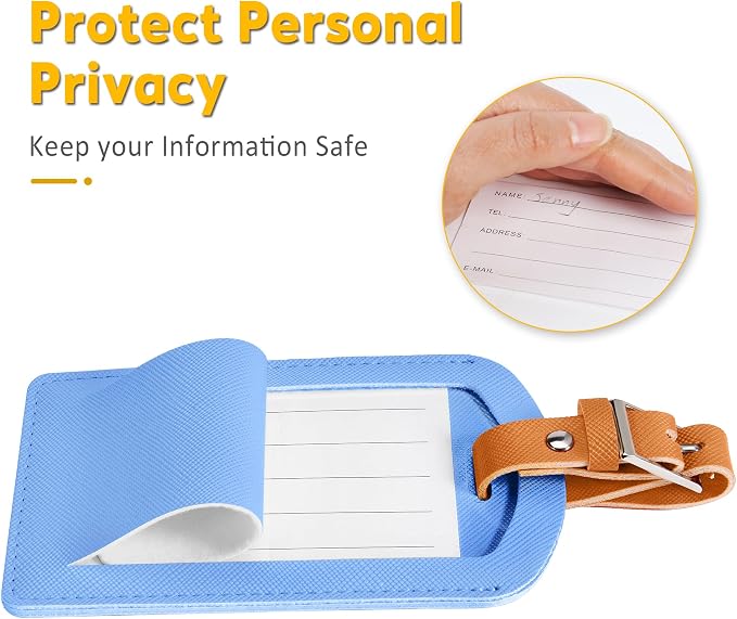 3 Pack Luggage Tags for Suitcases, TSA Approved Bag Tags, Baggage Tags - Image 3