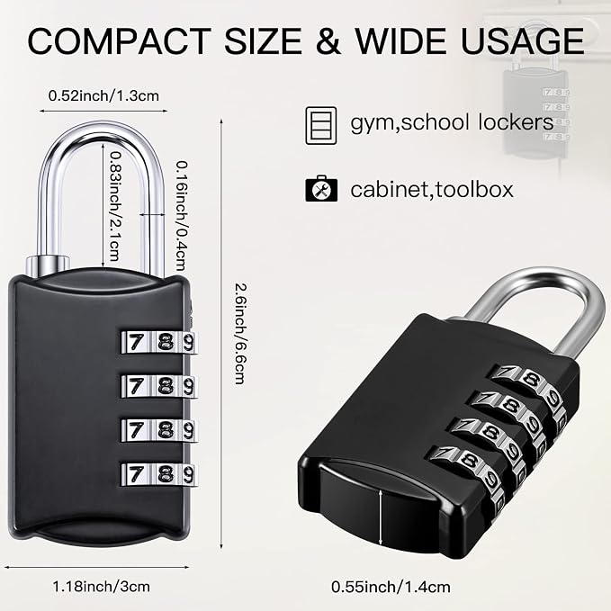 Sadnyy 15 Pcs 4 Digit Combination Locks Combination Padlock Luggage Number - Image 2