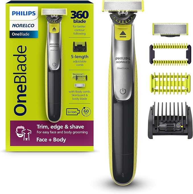Philips Norelco OneBlade 360 Hybrid Face + Body, Electric Beard Trimmer by PhilipsNorelco