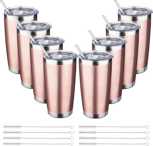 20oz Tumbler with Straw and Brush, Stainless Steel Vacuum Insulated tumbler by Unknown