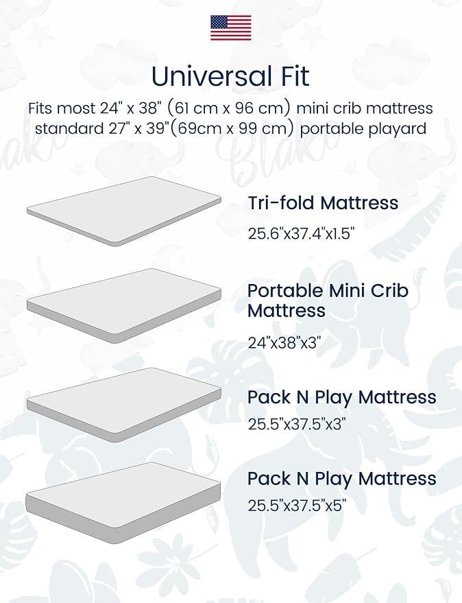TotAha Premium Soft Space Pack n Play Sheets, Super Stretchy Jersey Knit Mini - Image 3