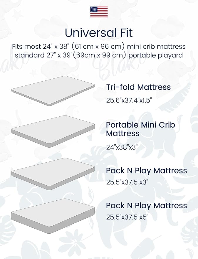 TotAha Premium Soft Pack n Play Sheets, Super Stretchy Jersey Knit Mini Crib - Image 4