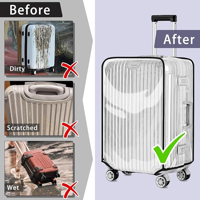 Yotako Clear PVC Suitcase Cover Protectors 32 Inch Luggage Cover - Image 6