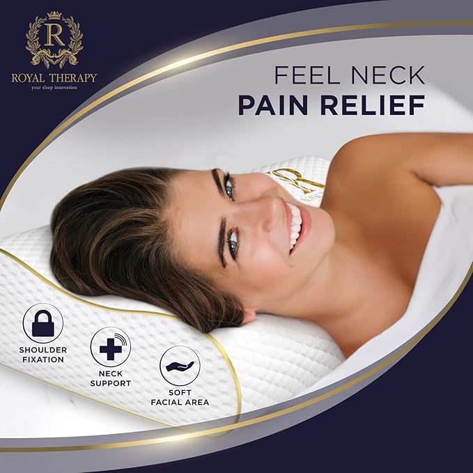 Royal Therapy 1-Pack Memory Foam Pillow, Medium-Firmness Cervical, Queen - Image 2