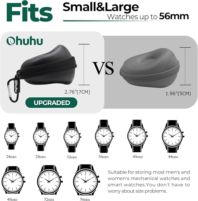 Ohuhu Watch Travel Case for Men Portable Single Watch Box and Storage Organizer - Image 2