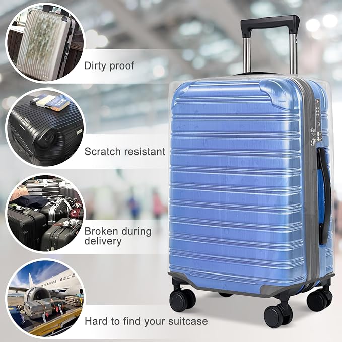 Clear Luggage Cover for 28 inch Suitcase Tsa Approved Thicken PVC Plastic - Image 4