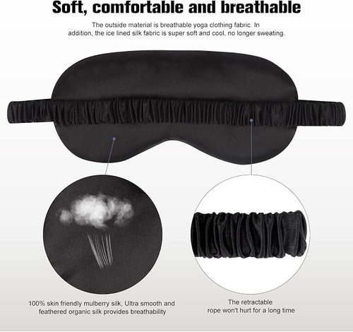 2Pack Silk Sleep Mask, IEKEODI Eye Mask - Image 2