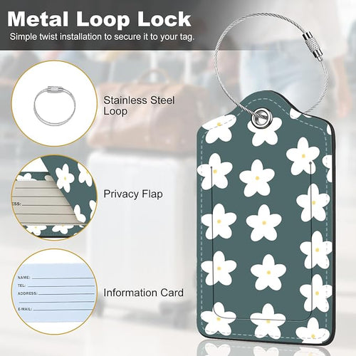 2Pack Luggage Tags for Suitcases, Cute Unique Pu Leather Cruise Luggage Tag - Image 2