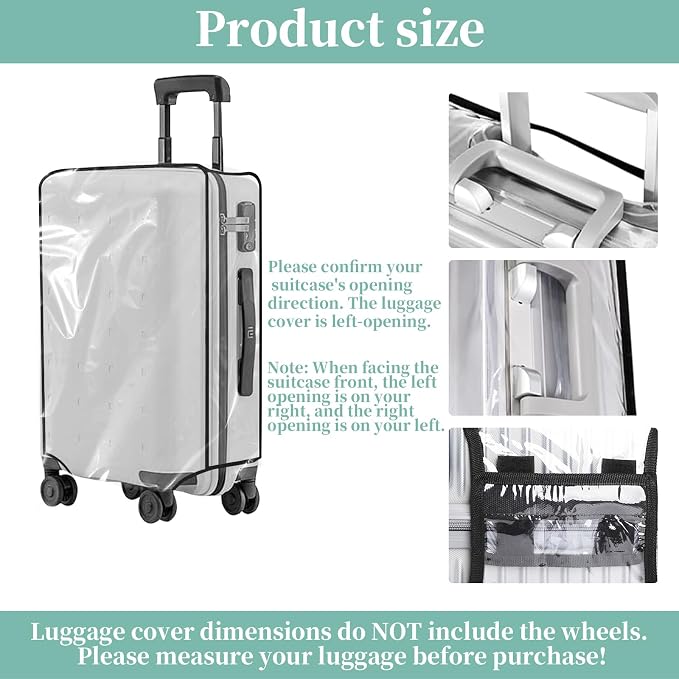 Clear PVC Luggage Cover, Waterproof Dustproof Anti-Scratch Suitcase Protector - Image 3