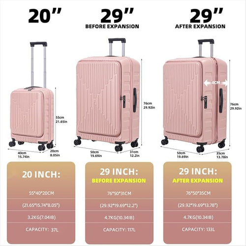 2 Pieces 20/29 Luggage Sets, 20 Inch Cabin Luggage - Image 2