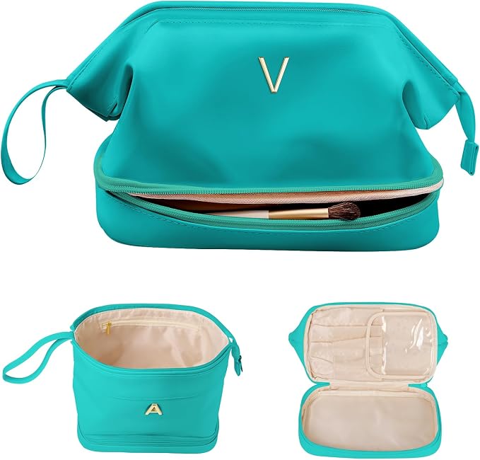 Wedding Gifts, Birthday Gift for Her, Makeup Bags, Waterproof Double Layer by Vogewood
