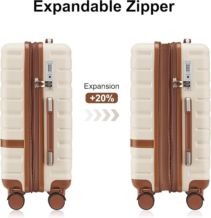 Carry On Luggage 3 Piece Lightweight Travel Luggage Set, YKK Zippers Expandable - Image 7