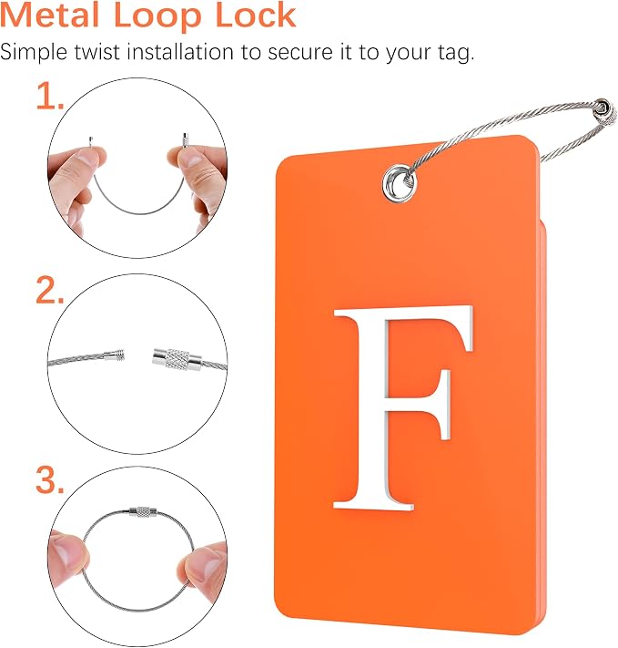 Gostwo 2 Pack Luggage Tags for Suitcases, 26 Initial Letter Travel Luggage - Image 3