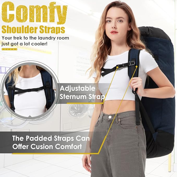 Laundry Bag Backpack Extra Large, Heavy Duty Laundry Bag - Image 4