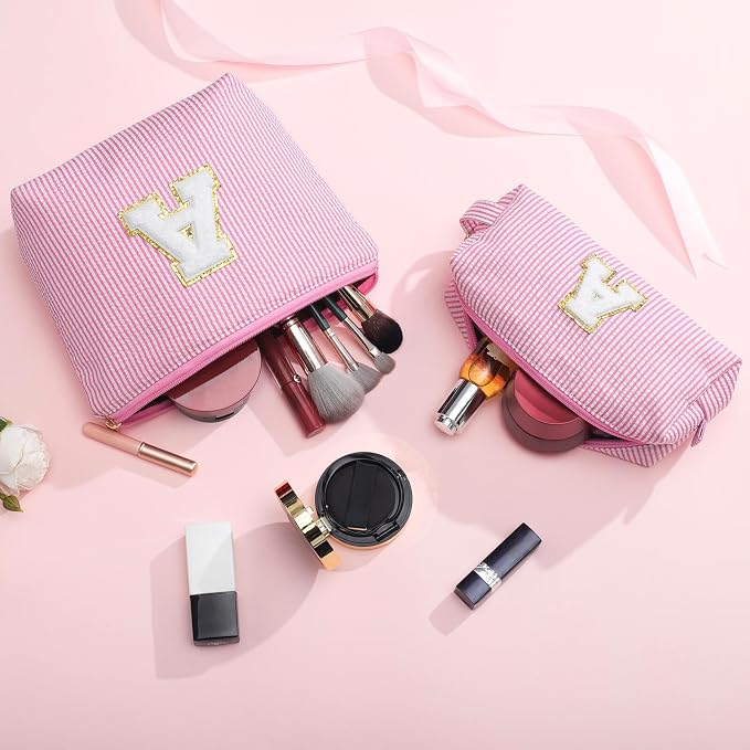 YOOLIFE Mothers Day Gifts for Women Girls- Pink Preppy Makeup Bag Best Friend - Image 7