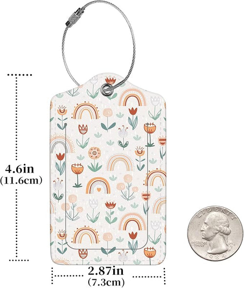 2 Pcs Luggage Tags for Suitcase, Cute Unique PU Leather Travel Bag Tag - Image 2
