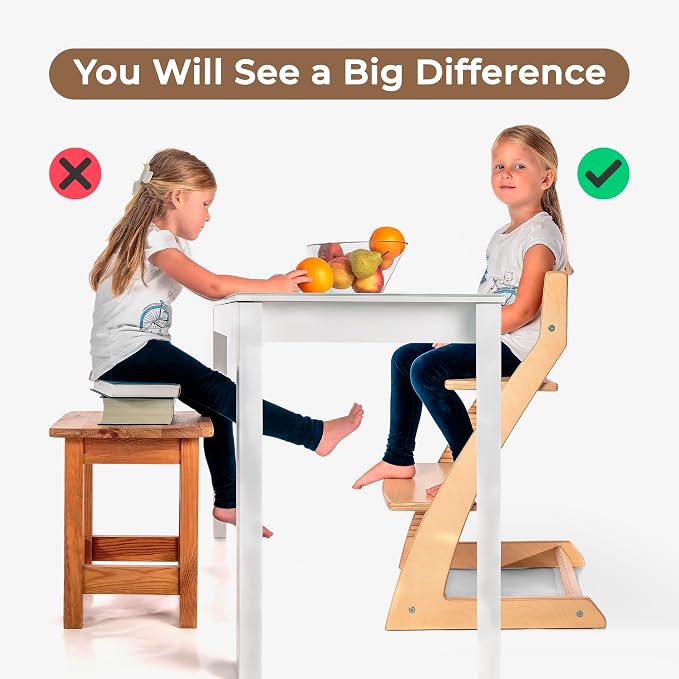 FORNEL Scandinavian Wooden High Chair | The Adjustable Grow-with-Me Chair - Image 6