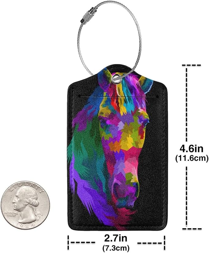 Colorful Rainbow Horse Luggage Tag - Image 4