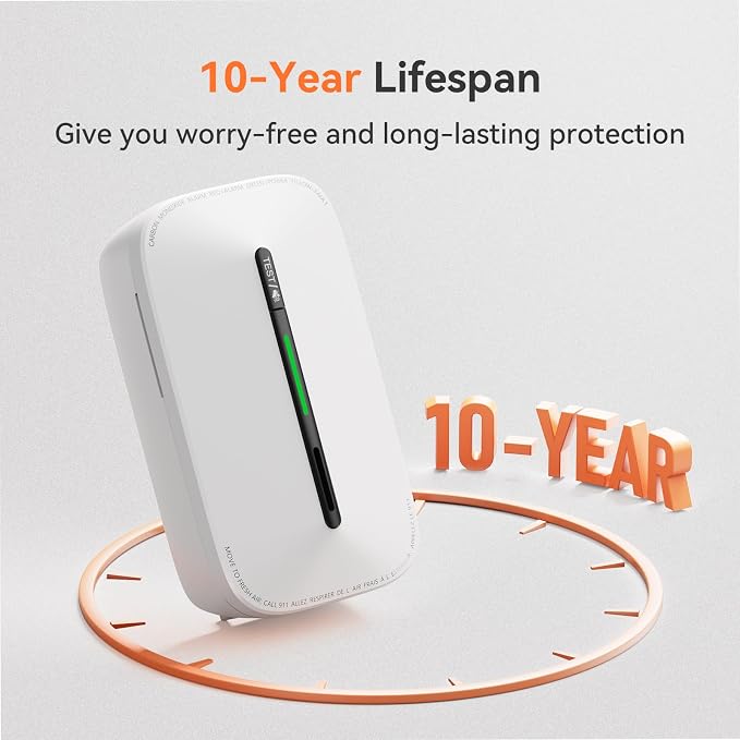 Jemay Plug in Carbon Monoxide Detector, 10 Year Battery CO Alarm Detectors - Image 2
