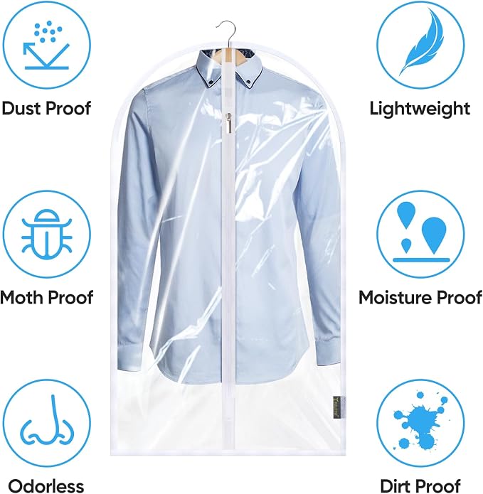 BALEINE 40'' Clear Garment Bags, 2 Packs PEVA Dress Bag - Image 3