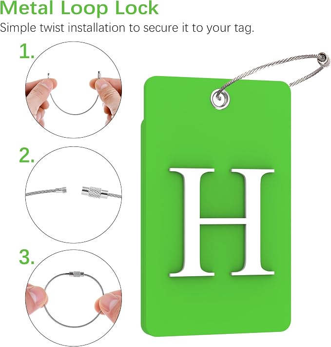 Gostwo 2 Pack Luggage Tags for Suitcases, 26 Initial Letter Travel Luggage - Image 3
