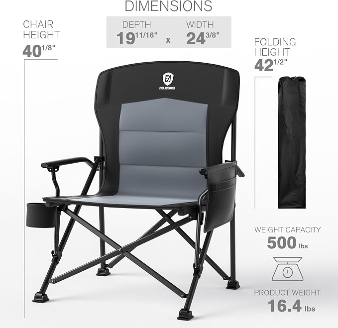 EVER ADVANCED Oversized Folding Camping Chair - Image 8