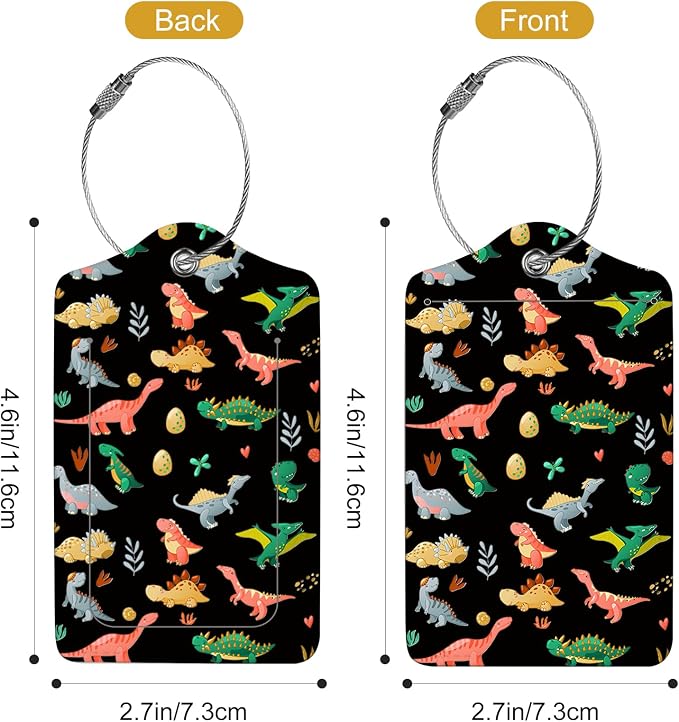 2Pack Luggage Tags for Suitcases, Cute Unique Pu Leather Cruise Luggage Tag - Image 3