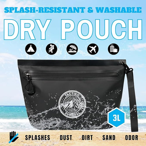 3-Pack Tactiko Heavy-Duty Splash Water Resistant Zipper Pouches - 3 L Hold-All - Image 2