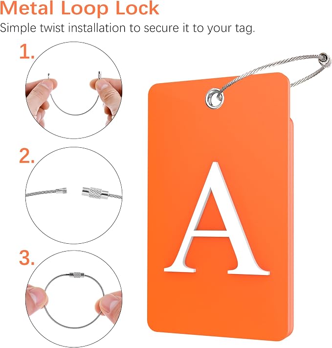 Gostwo 2 Pack Luggage Tags for Suitcases, 26 Initial Letter Travel Luggage - Image 3