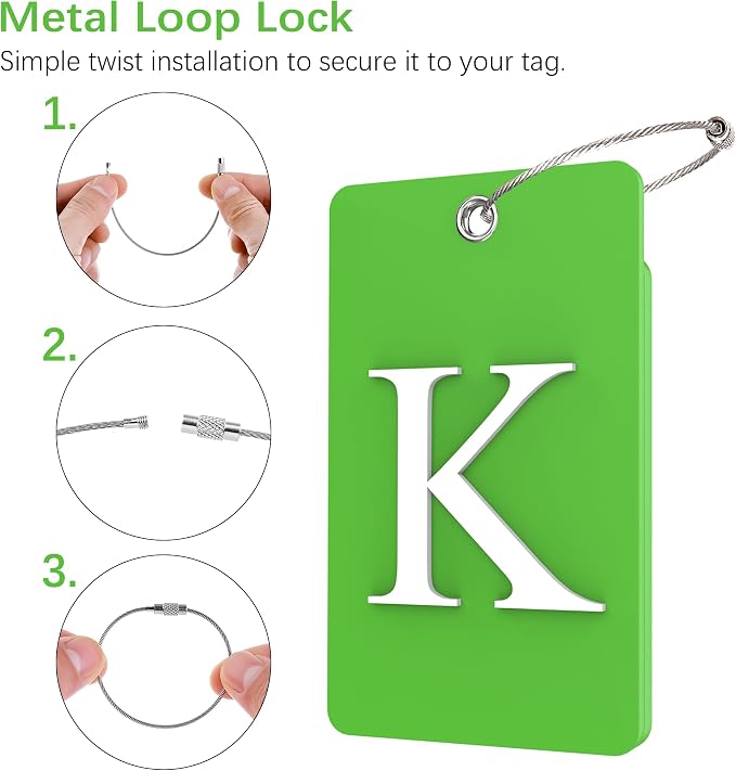 Gostwo 2 Pack Luggage Tags for Suitcases, 26 Initial Letter Travel Luggage - Image 3