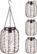 Hanging Solar Lanterns Outdoor Waterproof, Vintage Copper Hanging Lantern Lights by ALLFORTUNE