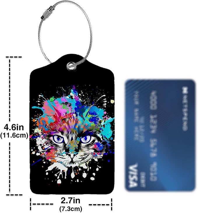 Colorful Cat Head 2 Pack Luggage Tag - Image 4