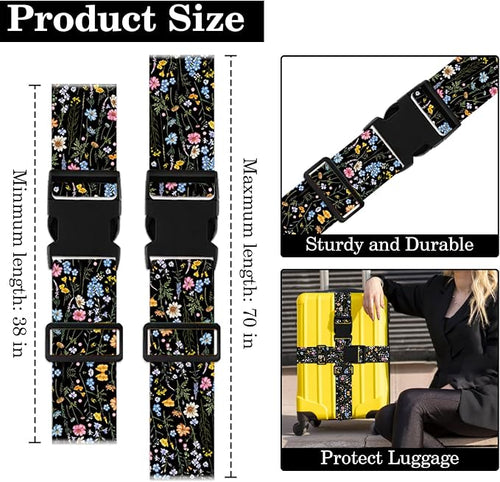 2 Pack Wildflower Luggage Straps - Image 2