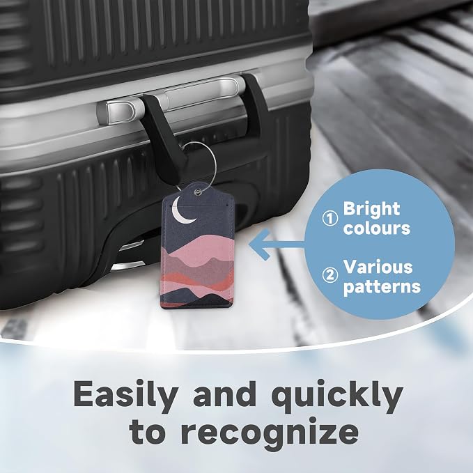Boho Hills Luggage Tags for Suitcases, 2 Pack Fields Moon Luggage Tag, Leather - Image 4