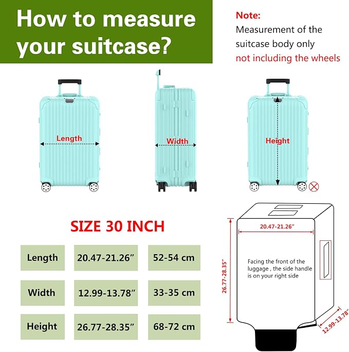 Suitcase Covers For Luggage, 30 Inch Clear PVC Luggage Covers Protector Full - Image 2