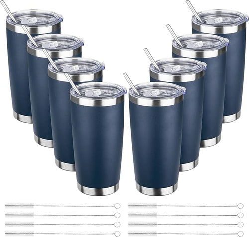 20oz Tumbler with Straw and Brush, Stainless Steel Vacuum Insulated tumbler by Unknown