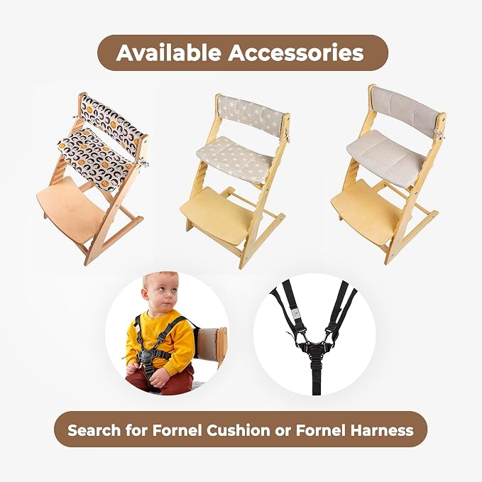 FORNEL Scandinavian Wooden High Chair | The Adjustable Grow-with-Me Chair - Image 9