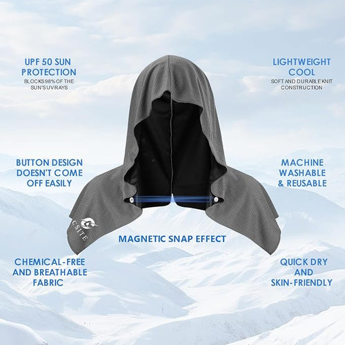 4 Pack Cooling Hoodie Towels for Neck and Face, UPF 50 Sun Protection & Instant - Image 2