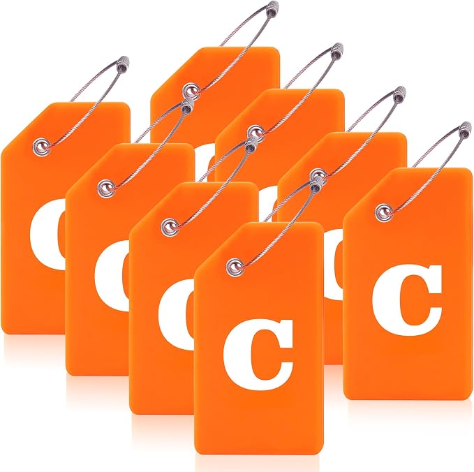 8 Pcs Luggage Tags for Suitcases, 26 Initial Letter Travel Luggage Baggage by Gostwo