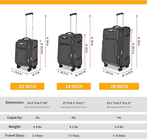 3-Piece Softside Expandable Luggage Set - Image 2