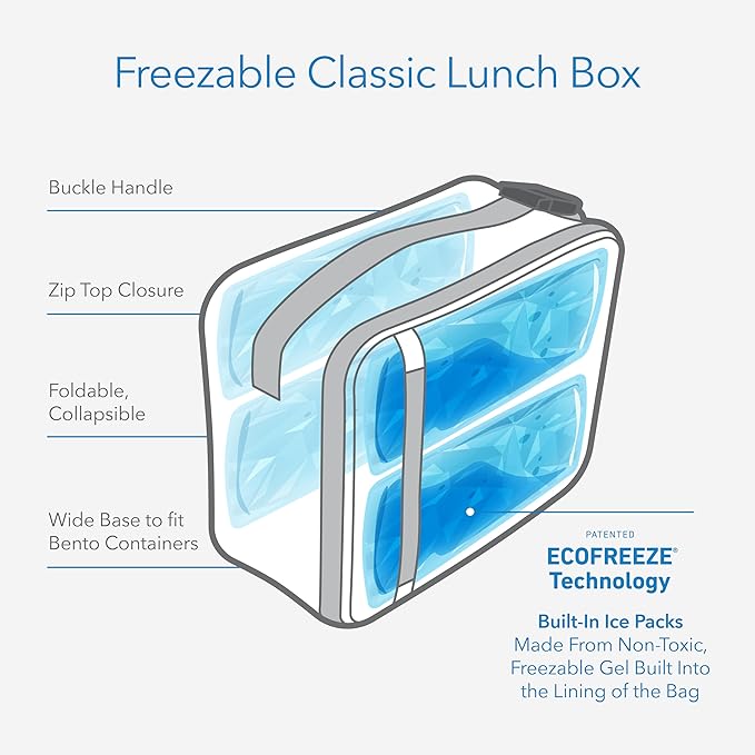 PackIt Freezable Classic Lunch Box, Dino Camo Charcoal, Built - Image 3