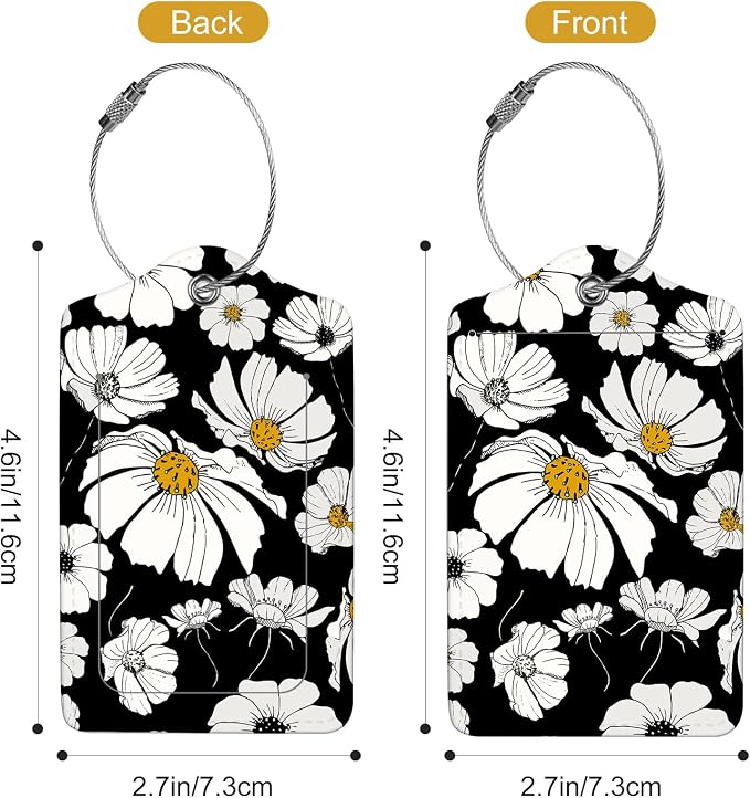 2Pack Luggage Tags for Suitcases, Cute Unique Pu Leather Cruise Luggage Tag - Image 3