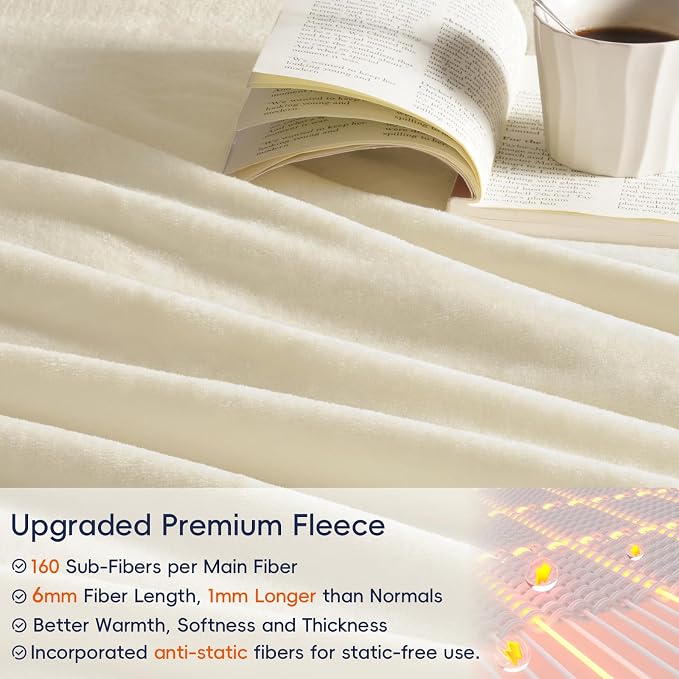 PHF Ultra Soft Fleece Blanket Queen Size, No Shed No Pilling Luxury Plush Cozy - Image 4