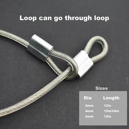 10 Pcs 4mm Wire 12 inch Vinyl Coated Stainless Steel Cable - Image 2