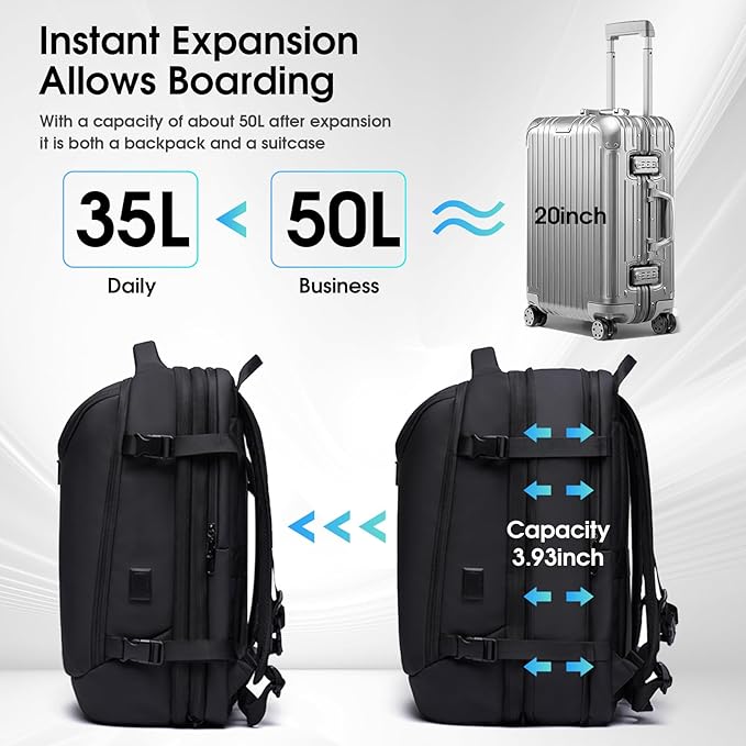 Vacuum Travel Backpack with Pump, 50L Expandable Compression Backpack With - Image 6