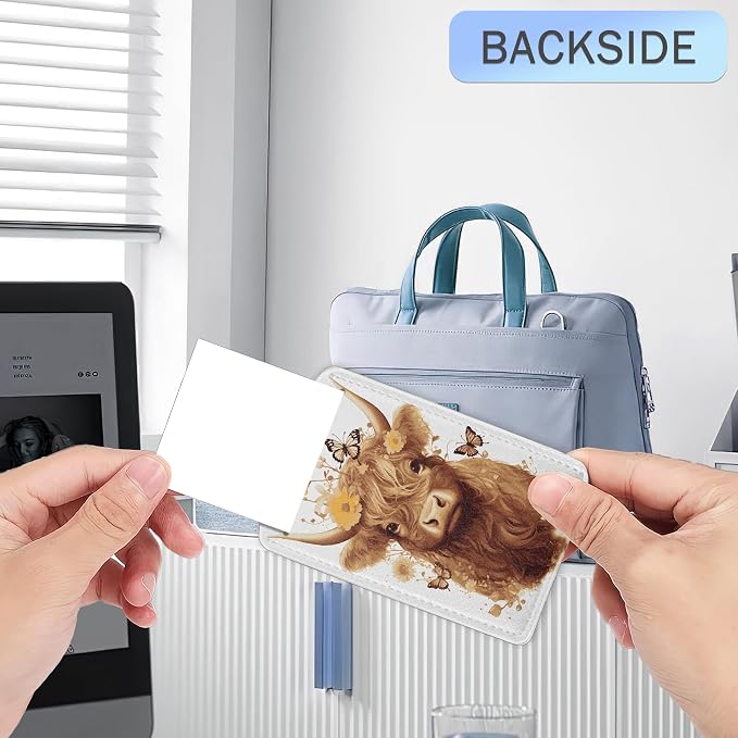 Highland Cow Luggage Tags for Suitcase, Flower Luggage Tags of Set 2 Leather - Image 4