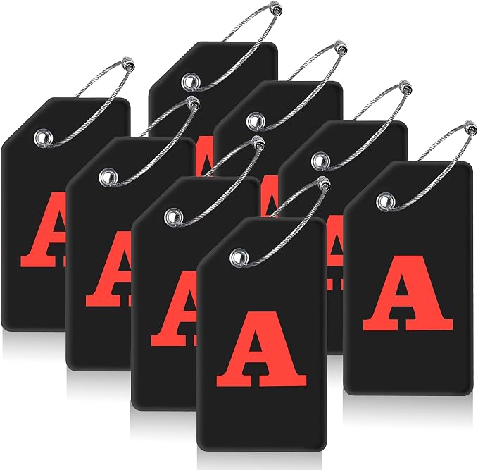 8 Pcs Luggage Tags for Suitcases, 26 Initial Letter Travel Luggage Baggage by Gostwo