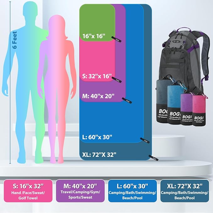 BOGI Microfiber Quick Dry Travel Sports Towel - Image 3